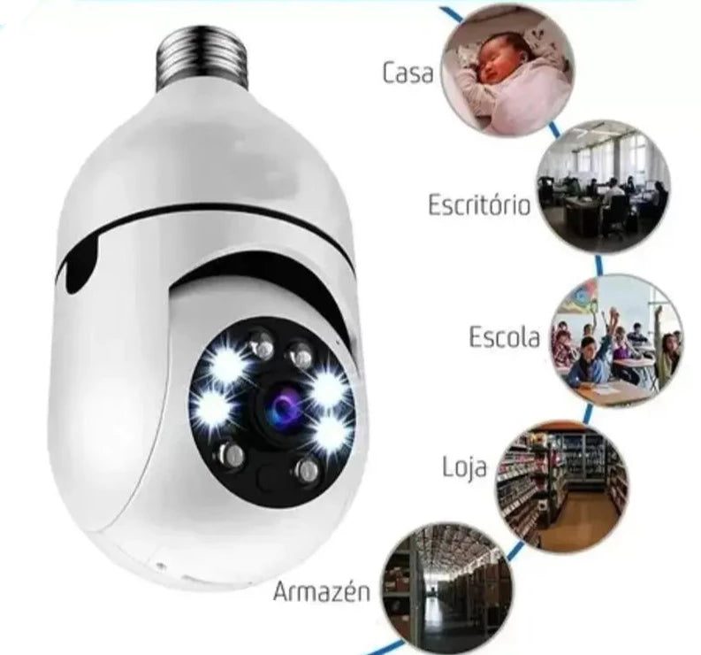 Câmera de Segurança WiFi 360 Bivolt com Visão Noturna